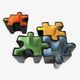 Set of ceramic puzzle pocket trays. Italy, 1980s.
