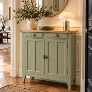 Renovated khaki Art Deco Parisian buffet in beech.
