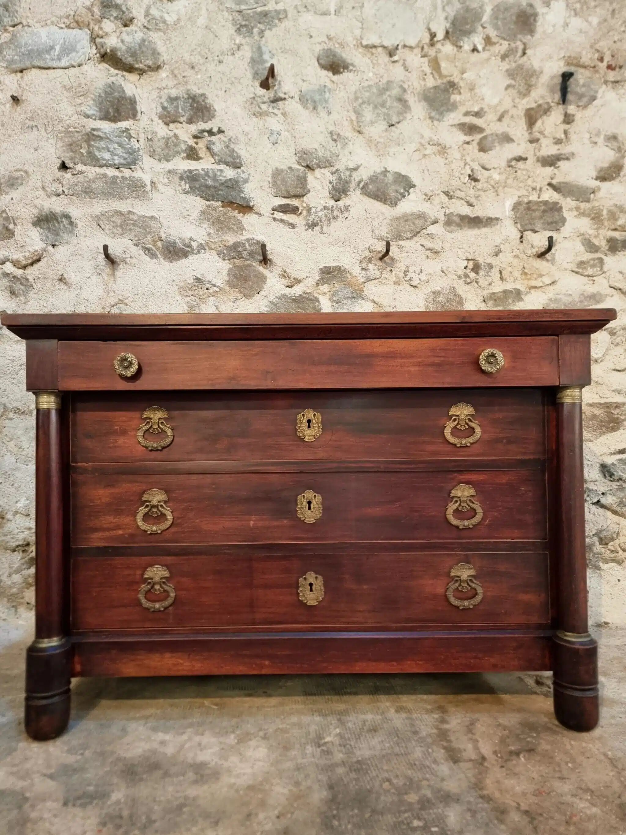Commode Empire française ancienne en acajou