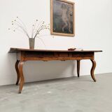 19th century walnut drapery table 2m1