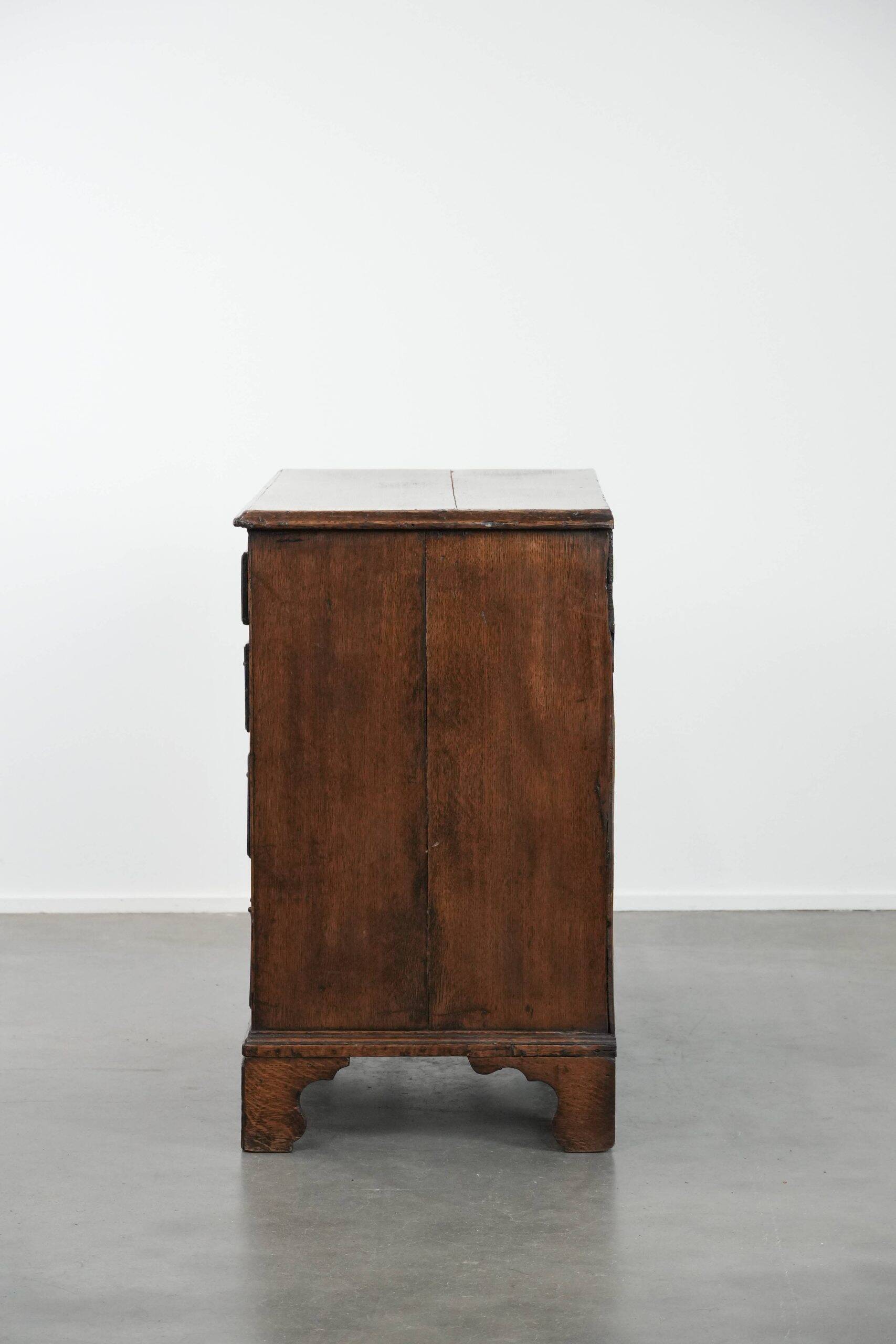 18th-century English antique oak commode