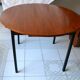 Dining table Pierre Guariche, teak and black steel from the 1960s with extension.