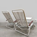 Set vintage garden chairs pool bed chaise longue R.Henkel