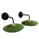Pair of vintage wall lamps enamelled sheet metal
