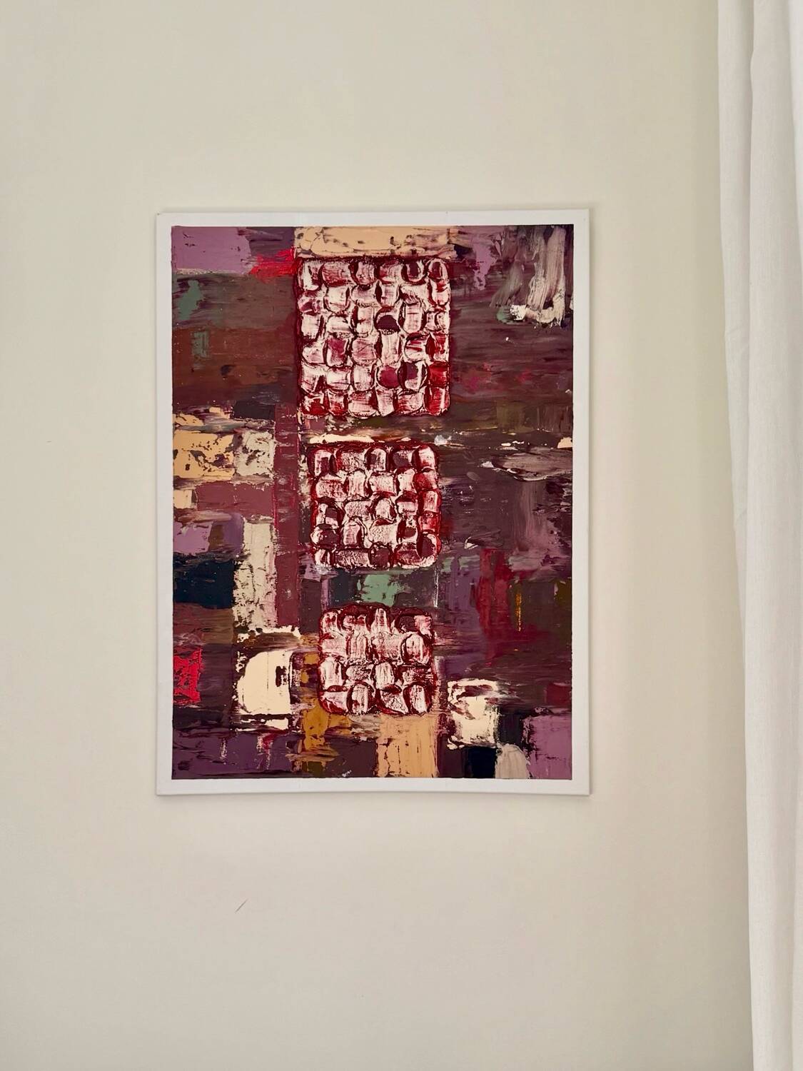 Abstract Urban Art – ‘Urban Breath’ – Contemporary Red & Purple textur