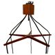 Chandelier vintage suspendu en bois de rose massif, Guzzini, Italie années 1960.