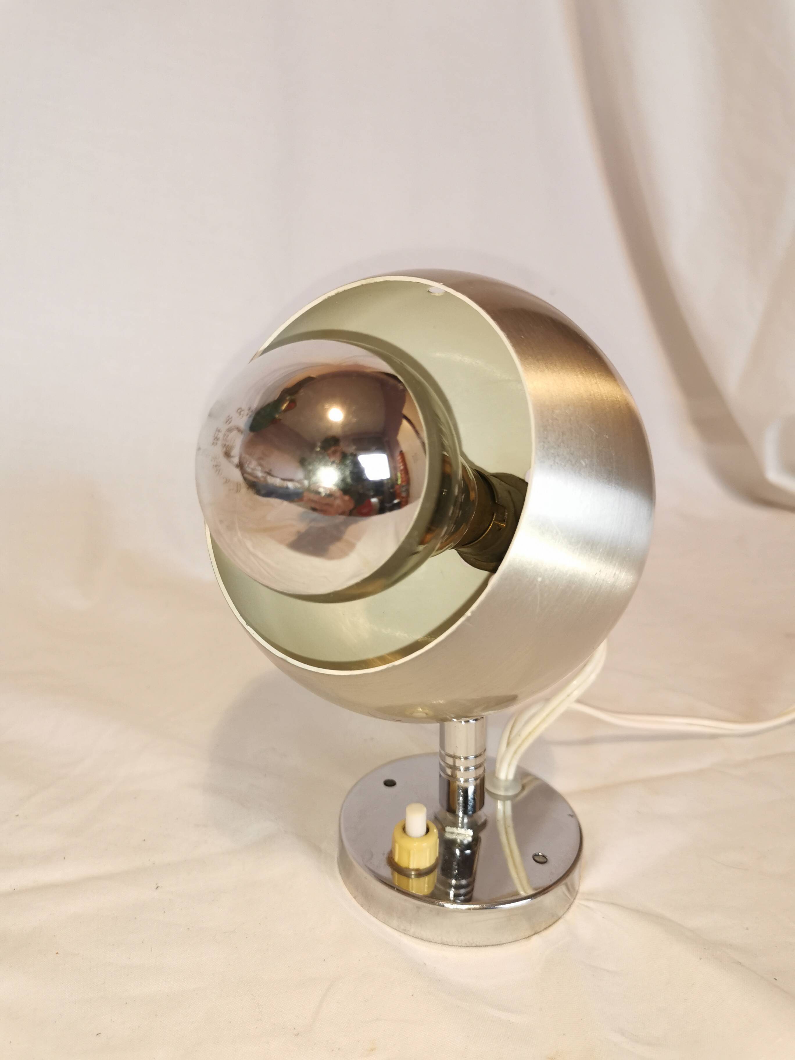 Lampe spot Eyeball aluminium brossé, 1970
