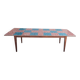 Table de ferme ancienne plateau mosaïque piètements fuselée -2m64