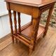 Set of 3 rustic cherry wood nesting coffee tables from the 1950s.