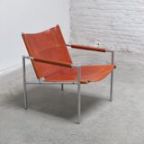 Cognac leather 'SZ02' lounge chair by Martin Visser for 't Spectrum, 1960