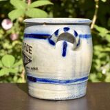 Old small glazed stoneware pot - Mustard L'Impériale.