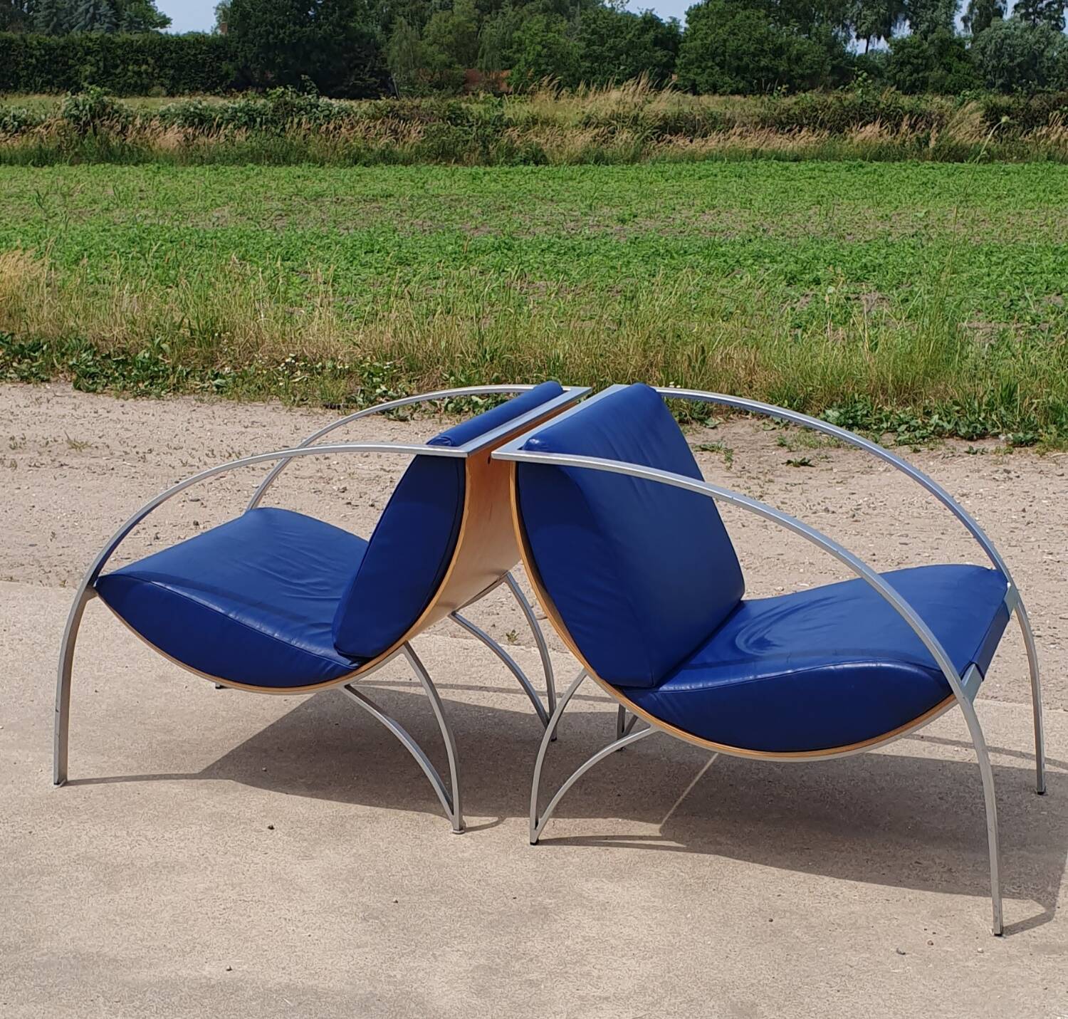 Set 2 -  Karlo chair leather KFF Karl Friedrich Foster postmoder