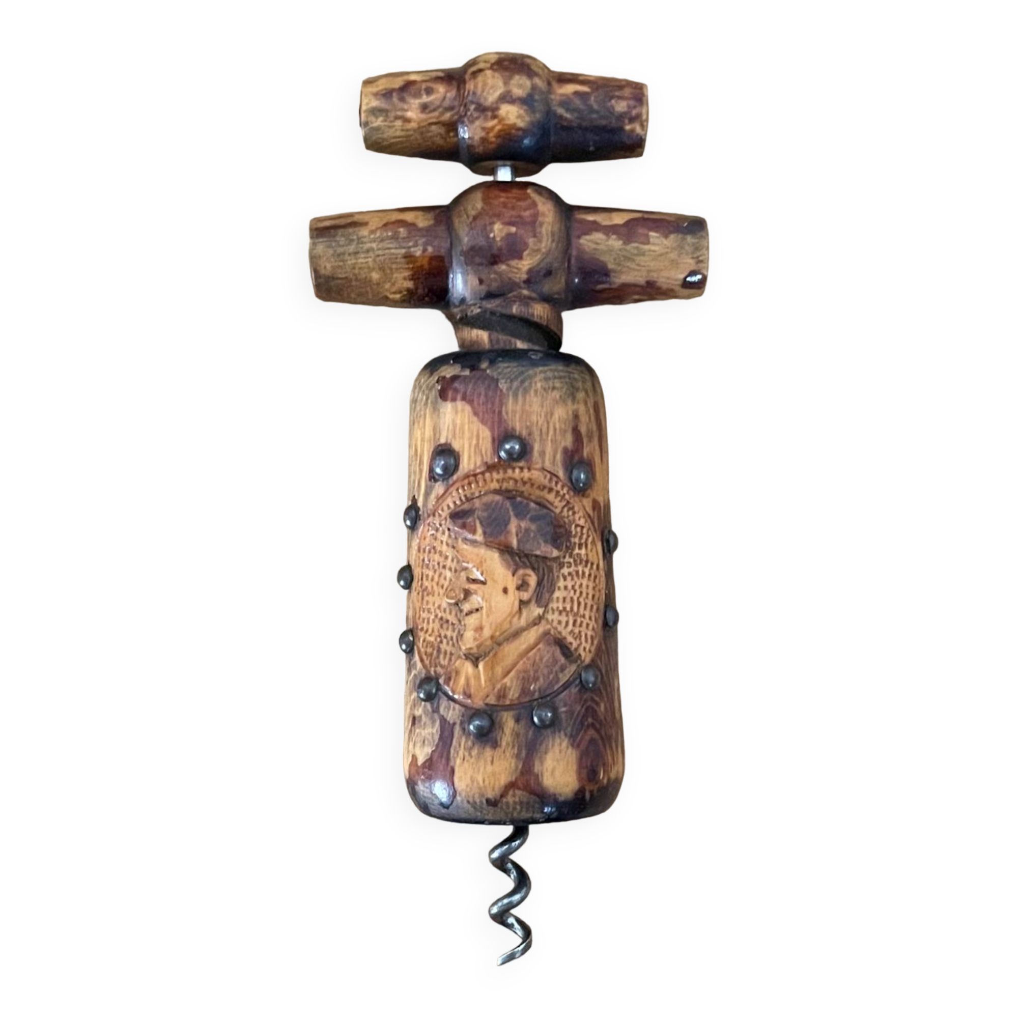 Old wooden corkscrew