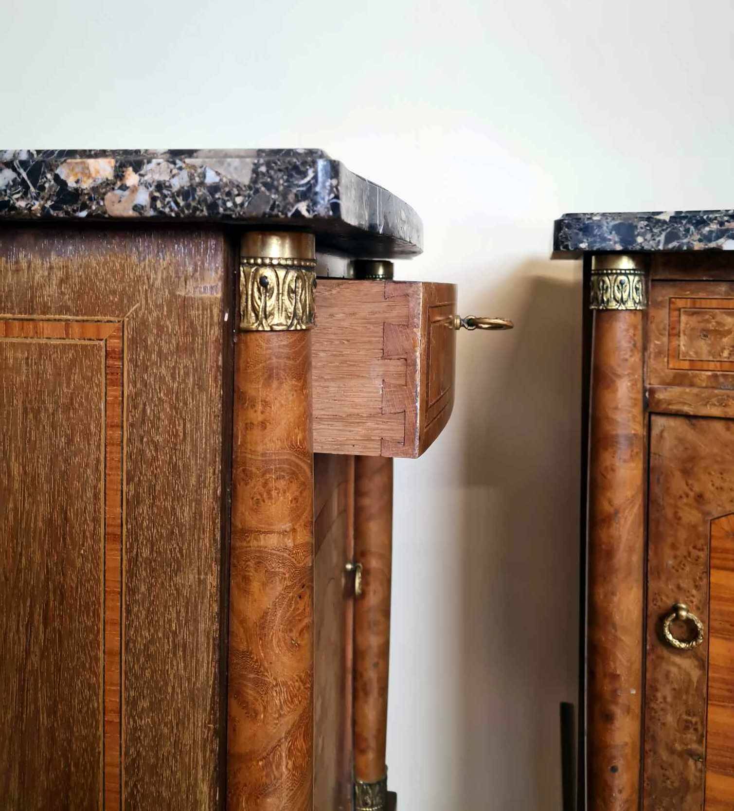 Pair Of Empire Style Furniture In Marquetry
