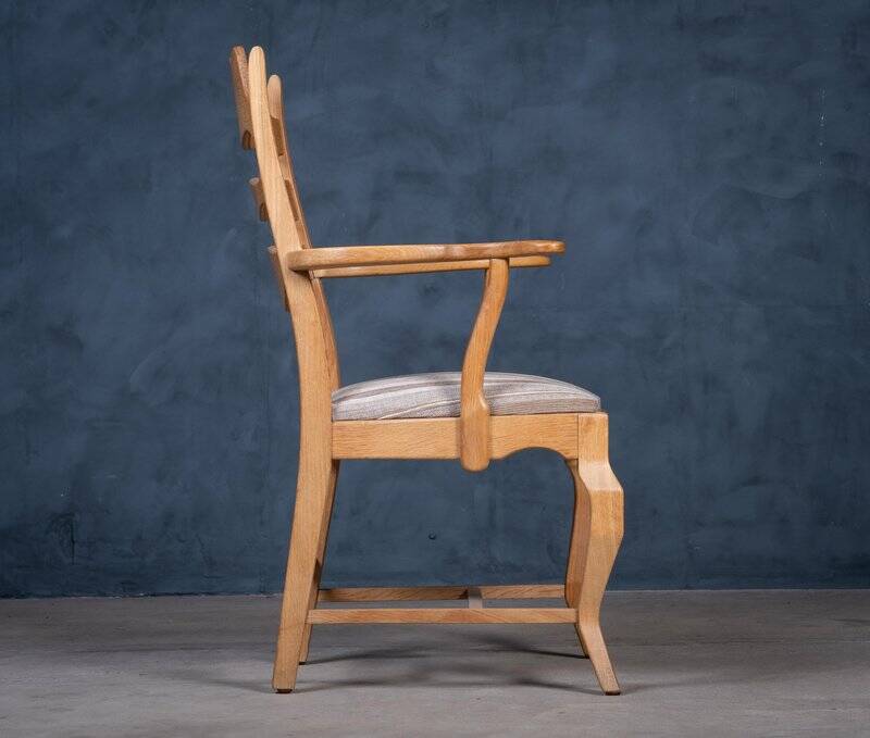 Mid-Century Modern Razorblade Armchair in Oak by Henning Kjærnulf, 1960s