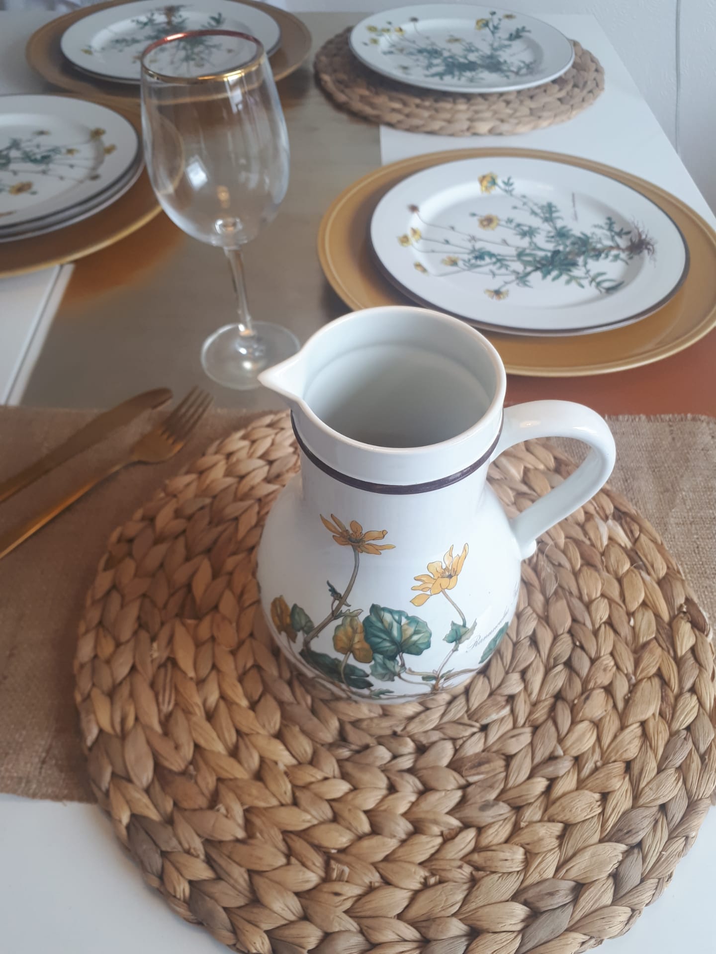 "Ranunculus" pitcher from Boch's Botanica service