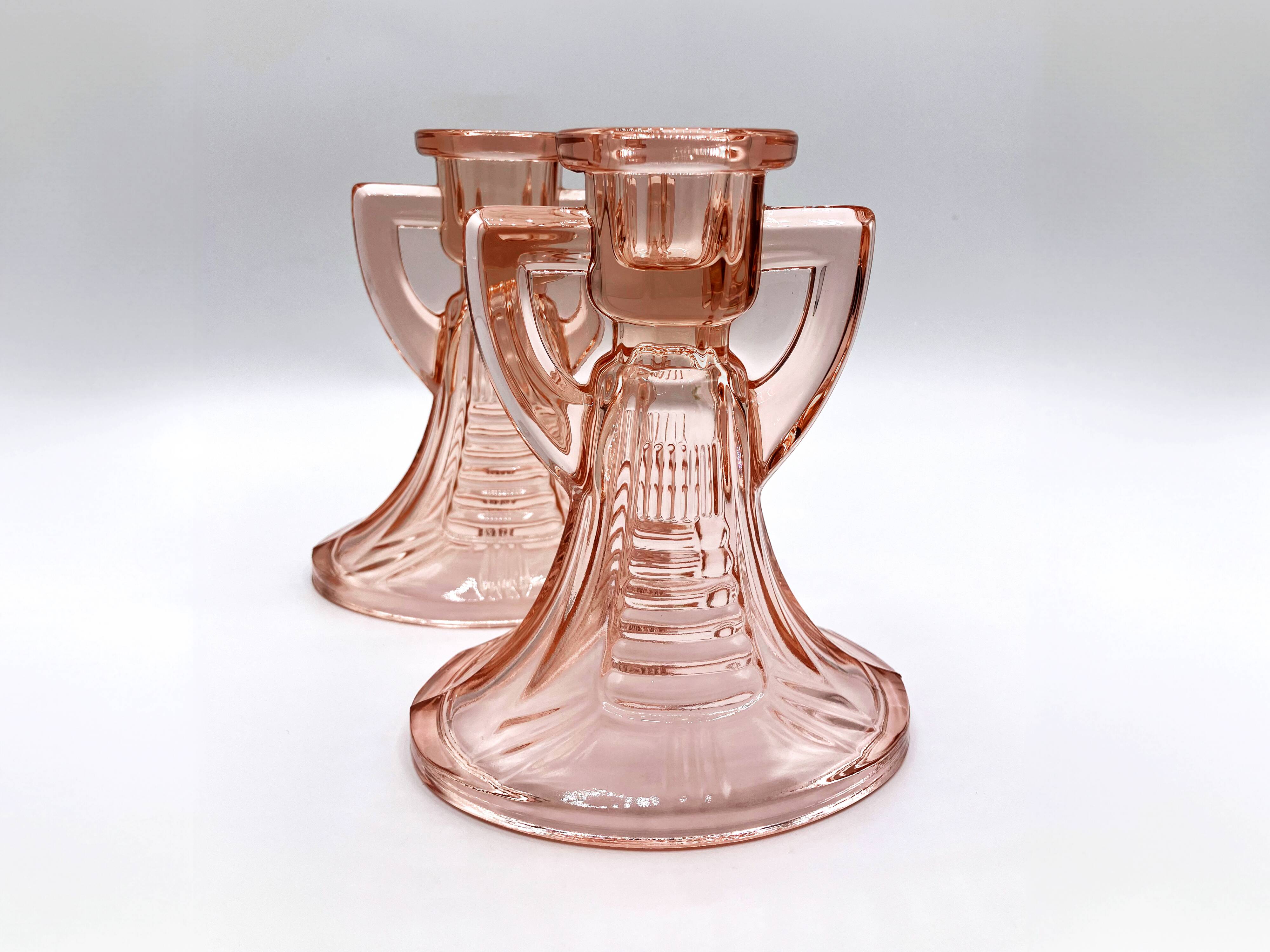 2 Luxval candlesticks • Victoria model • Val Saint Lambert • 1935