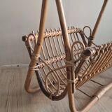Rattan magazine rack