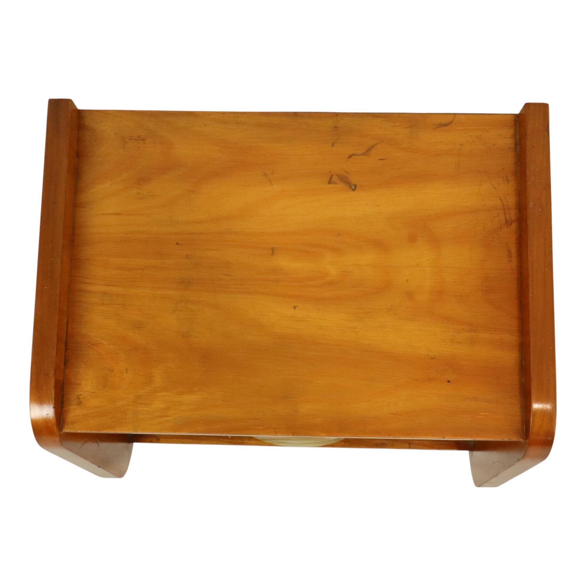 Pair of Fifties Rockabilly Wooden Bedside Tables Vintage Design