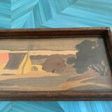 Inlaid wooden tray