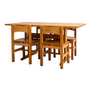 Ensemble table + 4 chaises - pin