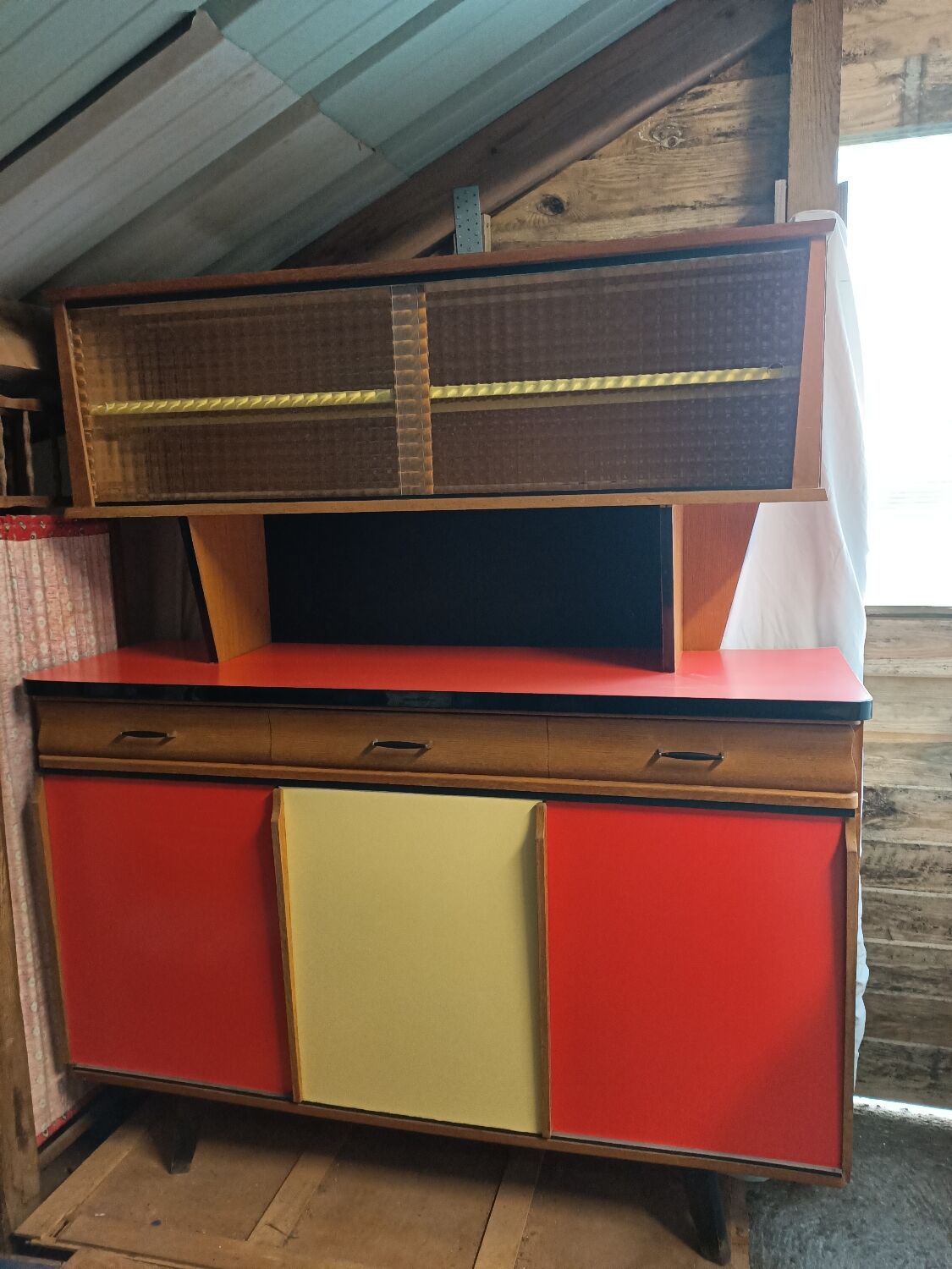 Formica and wood sideboard