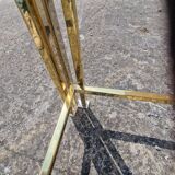 Vintage table basse chrome et laiton dore