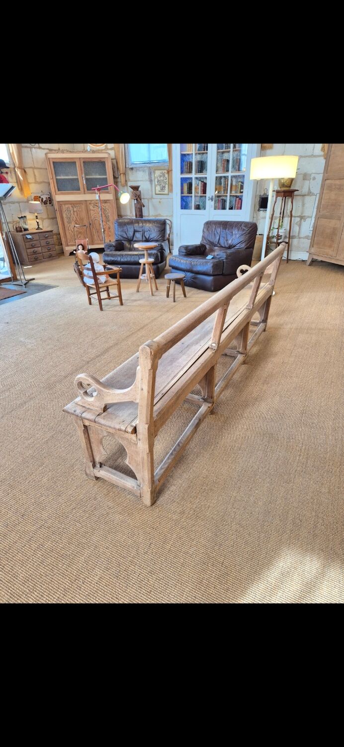 Old church bench in oak