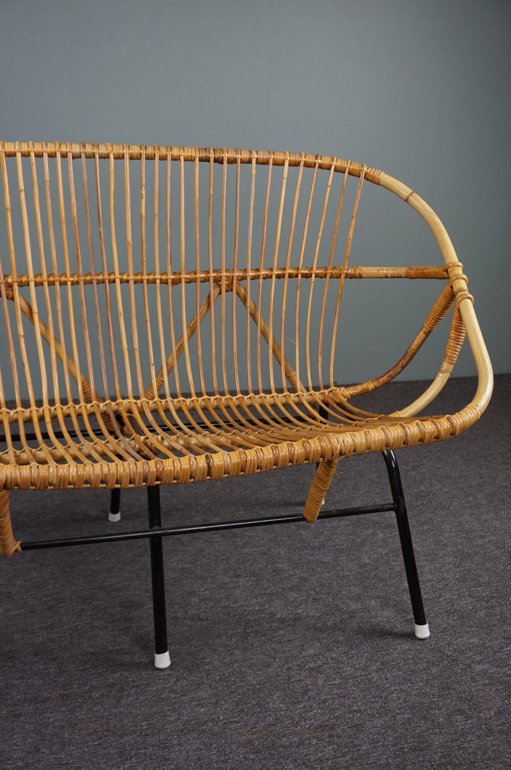 Rattan bench by Rohé Noordwolde