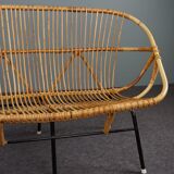 Rattan bench by Rohé Noordwolde