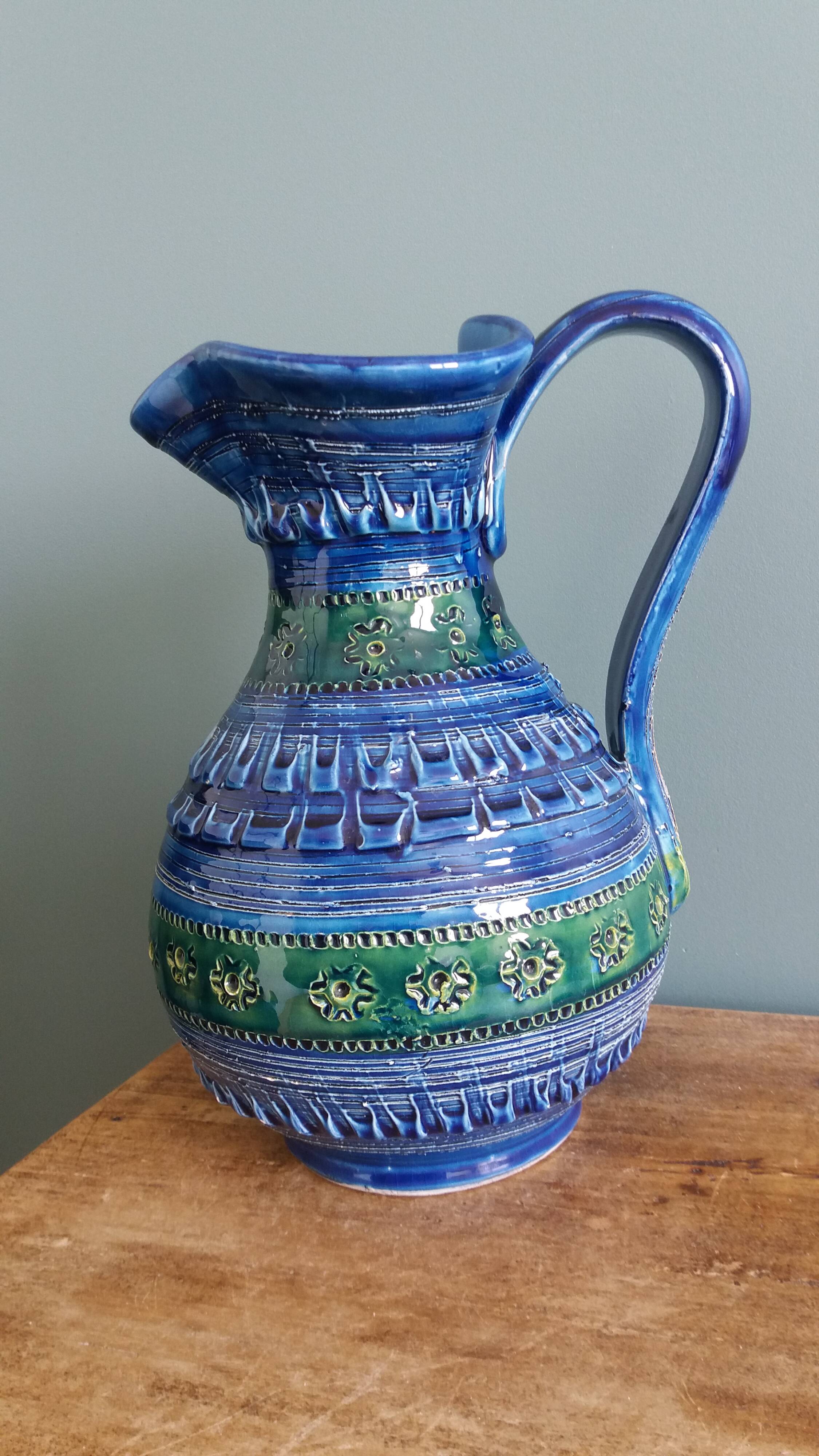 Nedo Scappini vase pitcher for Nuovo Rinascimento, Italy, Aldo Londi style