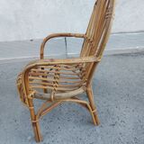 Vintage rattan children's armchair