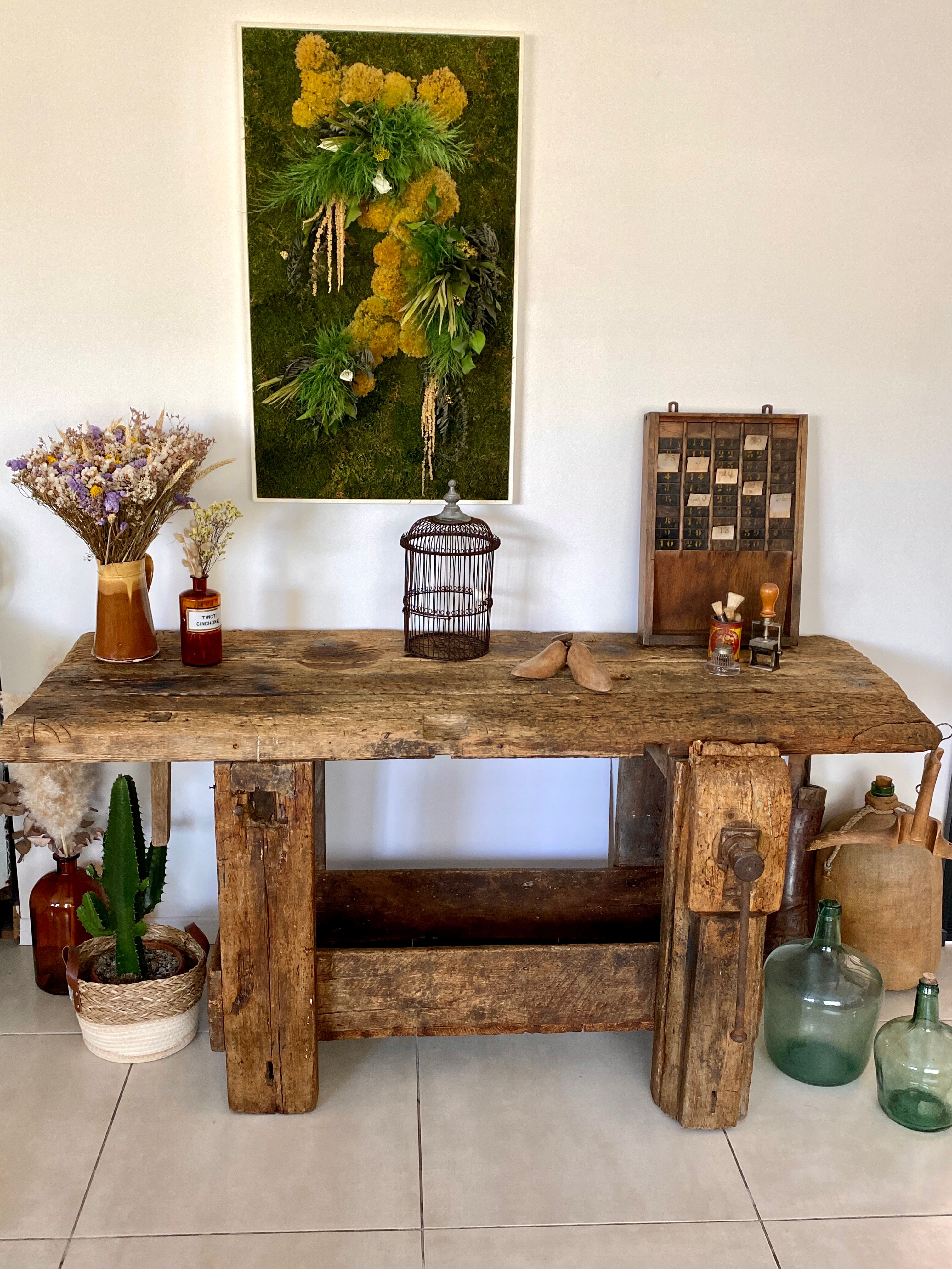 Old wooden workbench