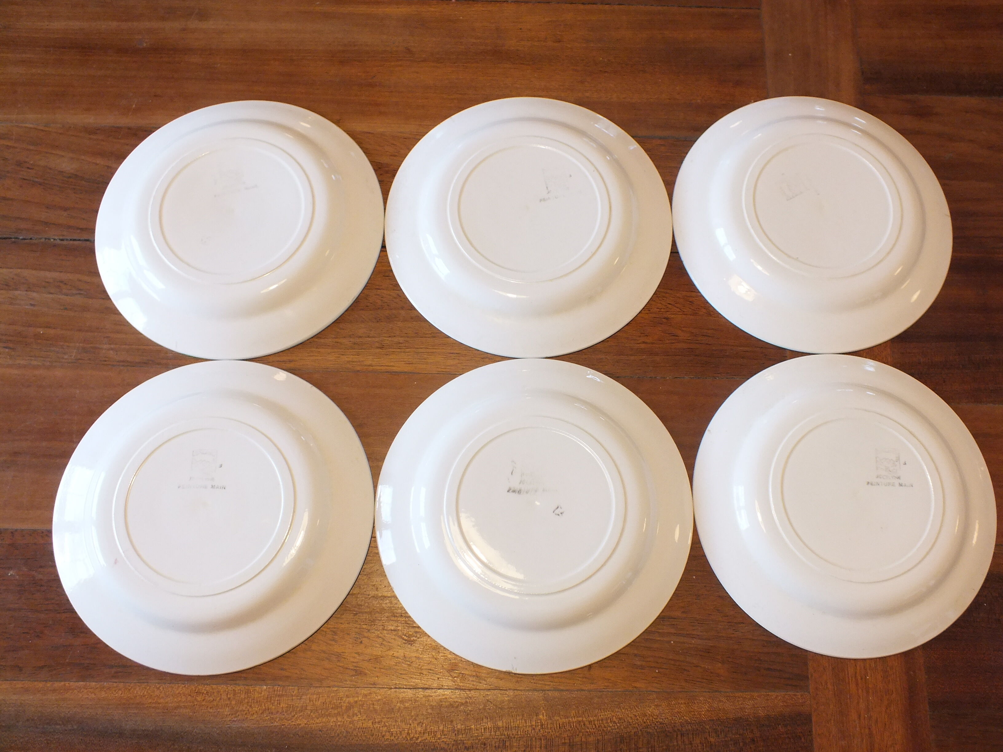 6 flat plates from the 50s Salins model Jocelyne