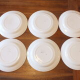 6 flat plates from the 50s Salins model Jocelyne