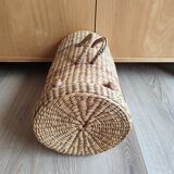 Vintage raffia wicker basket bowling bag