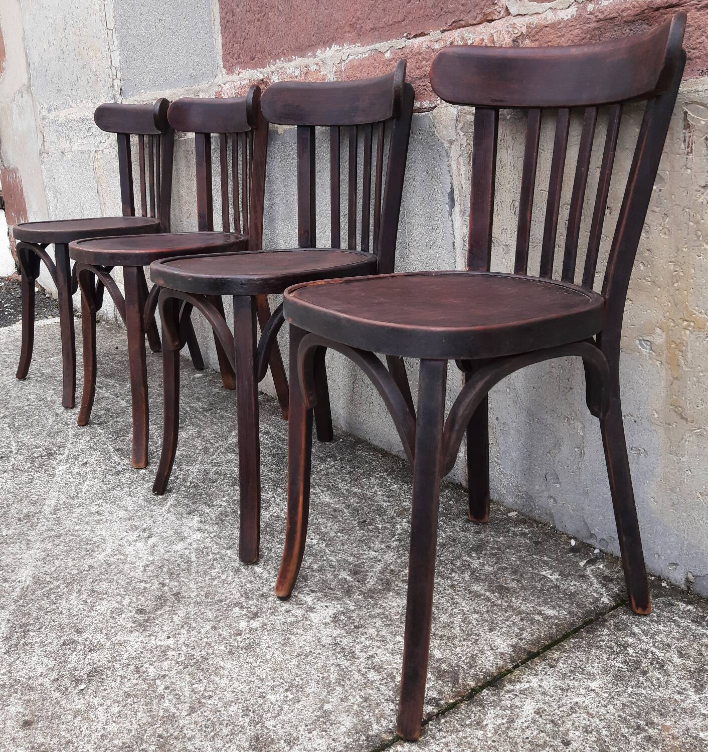 Chaises bistrot Baumann, années 50. (Lot de 4)