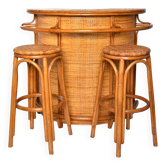 Vintage bar furniture with these two rattan stools from the 1960s/70s
