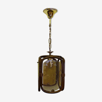 Vintage rattan hanging lamp 60