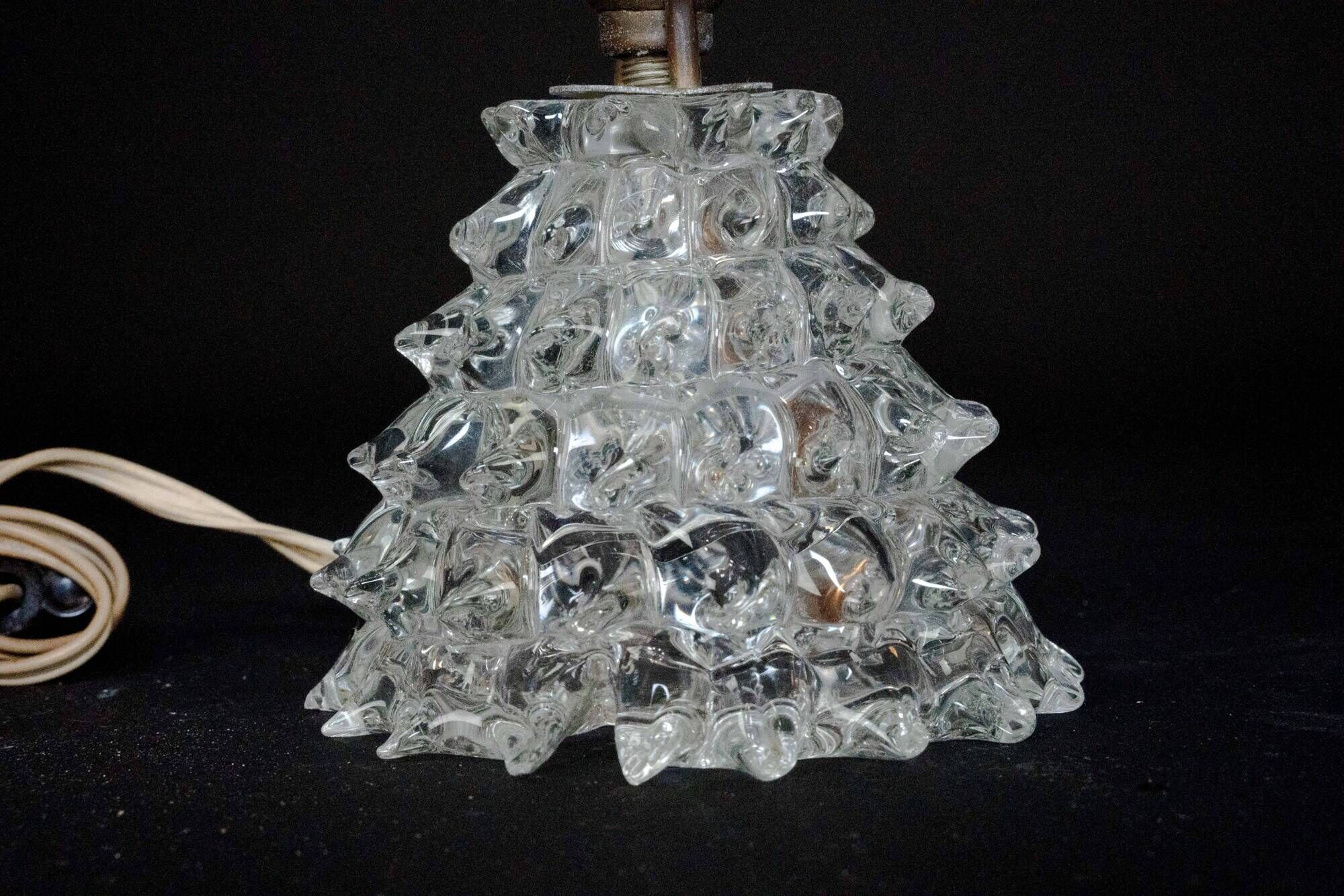 Pair of Italian Murano “Rostrato” Glass Table Lamps by Ercole Barovier, 194
