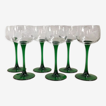 Lot de 6 verres à vin d’Alsace