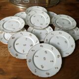 12 dessert plates in Limoges porcelain