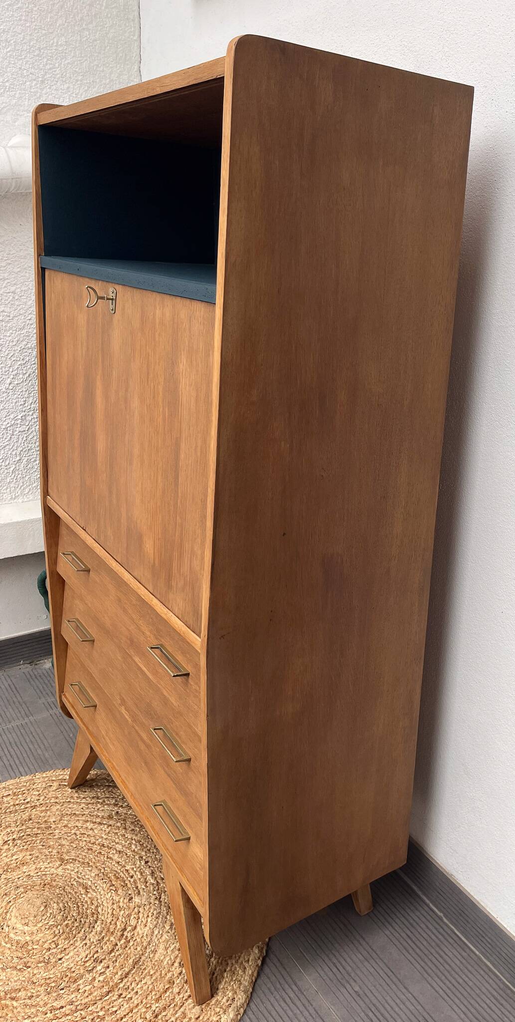 Vintage secretary desk with compass legs