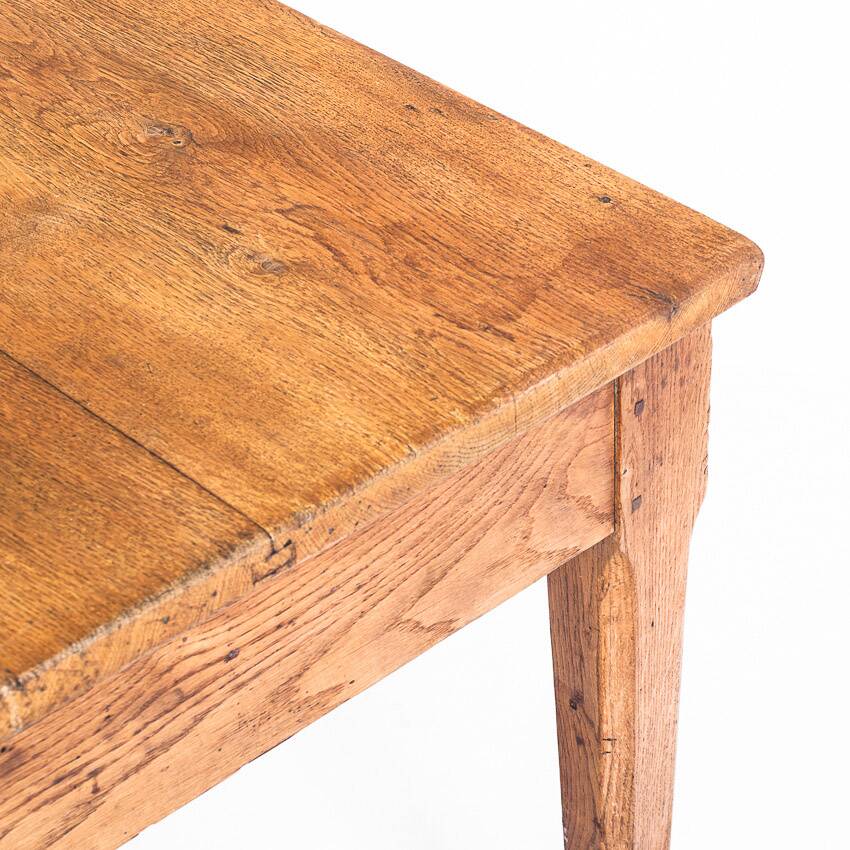 Farmhouse table with two large drawers. Oak wood. France, 1940s-50s