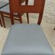 Set of 6 cherry wood style chairs with gray imitation leather seat