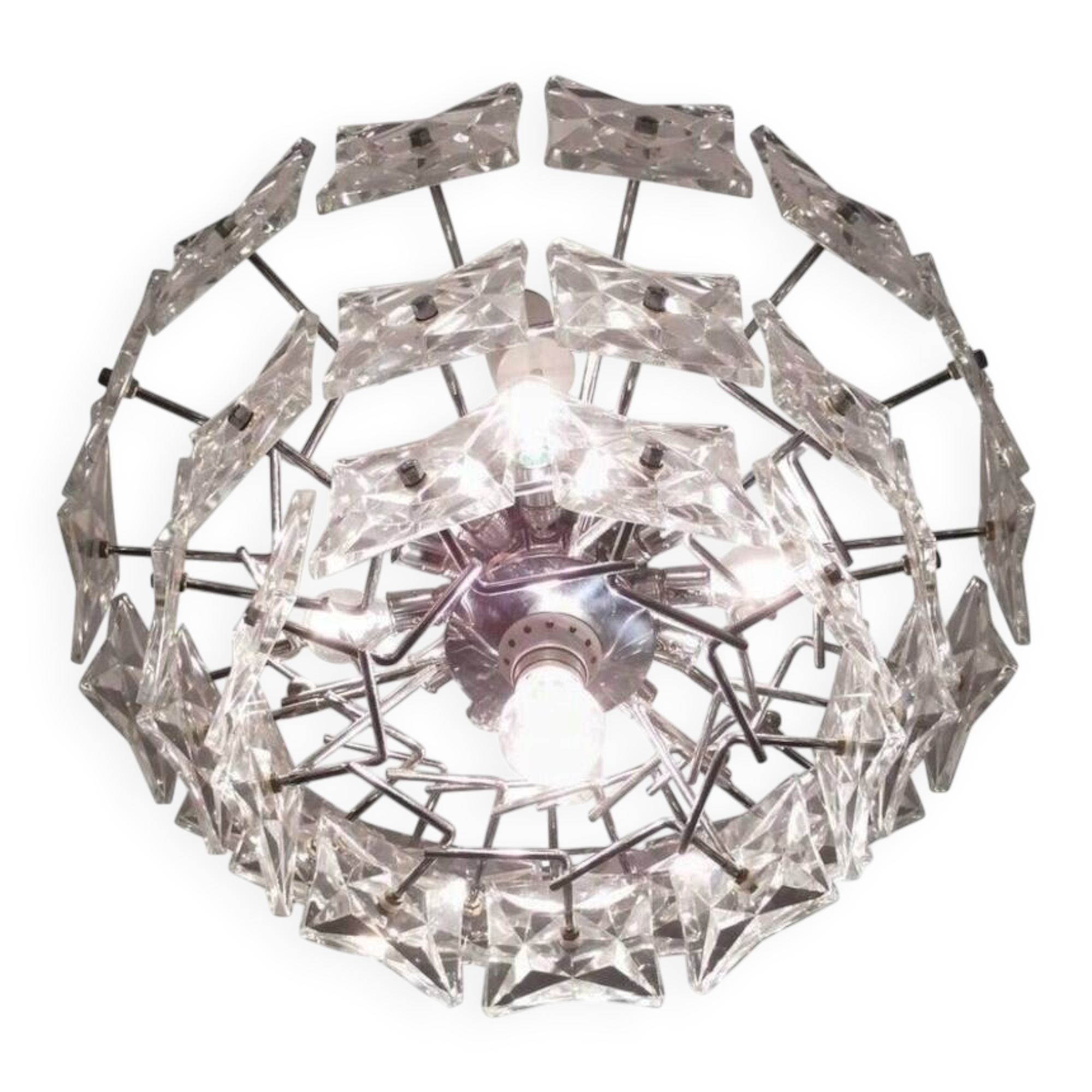 Big Design Glass Chandelier - Kinkeldey, 1970s