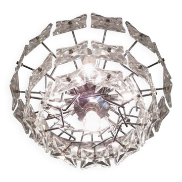 Big Design Glass Chandelier - Kinkeldey, 1970s