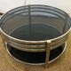 Coffee table in chromed metal and smoked glass, 1970