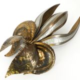 Brutalist wall lamp of a stylized flower attributed to Richard and Isabelle Faure