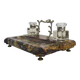 Inkwell nineteenth in marble and glass bottle